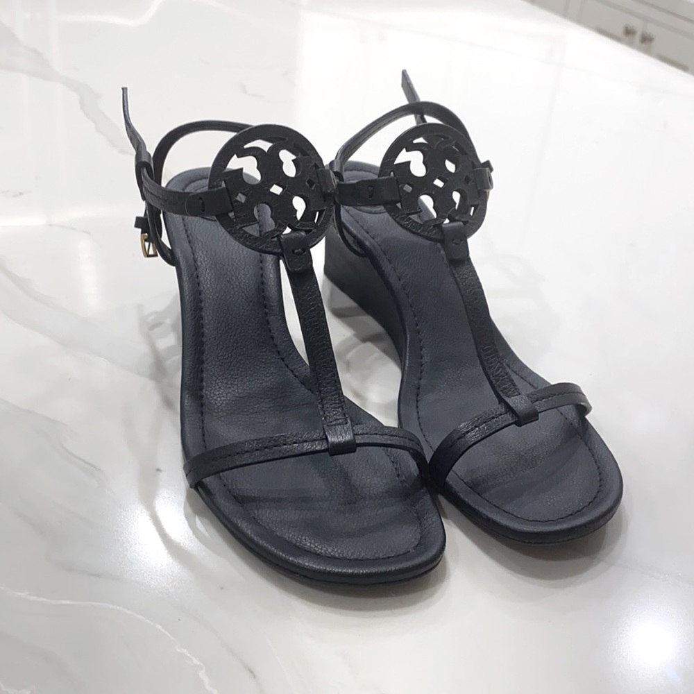 Tory Burch Miller Wedge, Navy Blue
